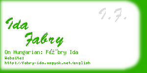 ida fabry business card